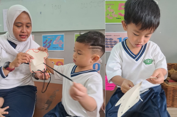 Kegiatan Menjahit pada Anak KB-A di Sekolah Cinta Kasih Tzu Chi, Cengkareng