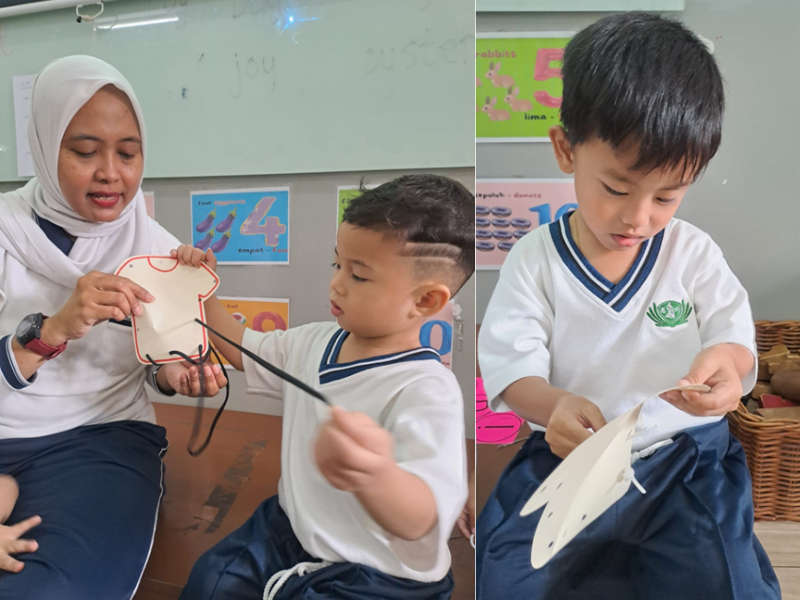 Kegiatan Menjahit pada Anak KB-A di Sekolah Cinta Kasih Tzu Chi, Cengkareng