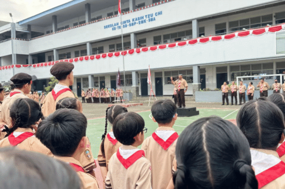 Upacara Hari Ulang Tahun  Pramuka  Ke-64 Pangkalan Gugus Depan Sekolah Cinta Kasih Tzu Chi Jakarta