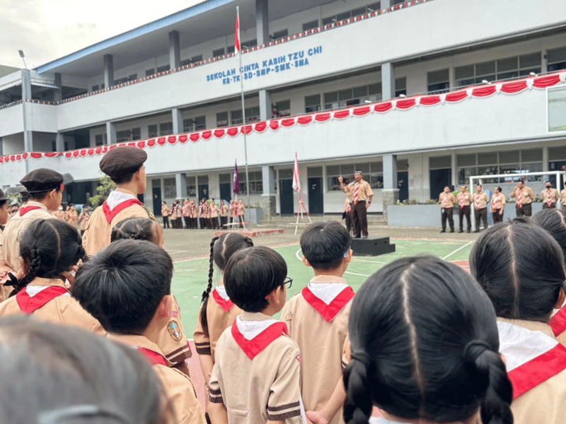 Upacara Hari Ulang Tahun  Pramuka  Ke-64 Pangkalan Gugus Depan Sekolah Cinta Kasih Tzu Chi Jakarta